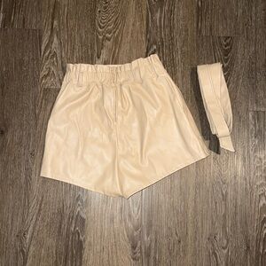 Windsor Cream High Waist Shorts